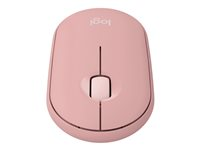 Logitech Pebble Mouse 2 M350s - Mus - optisk - 3 knapper - trådløs - Bluetooth 5.2 LE - tonal rosa 910-007014