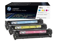 HP 131A - 3-pack - gul, cyan, magenta - original - LaserJet - tonerpatron (U0SL1AM) - for LaserJet Pro 200 M251n, 200 M251nw, 200 M276nw, MFP M276n, MFP M276nw U0SL1AM