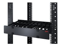 APC Horizontal Cable Manager Single-Sided with Cover - Rackkabelstyringspanel med deksel - svart - 2U - TAA-samsvar - for P/N: SCL500RM1U, SMT1500RM2UCNC, SMT750RM2UCNC, SMTL2K2RM2UCL, SMTL3KRM2UCL AR8606